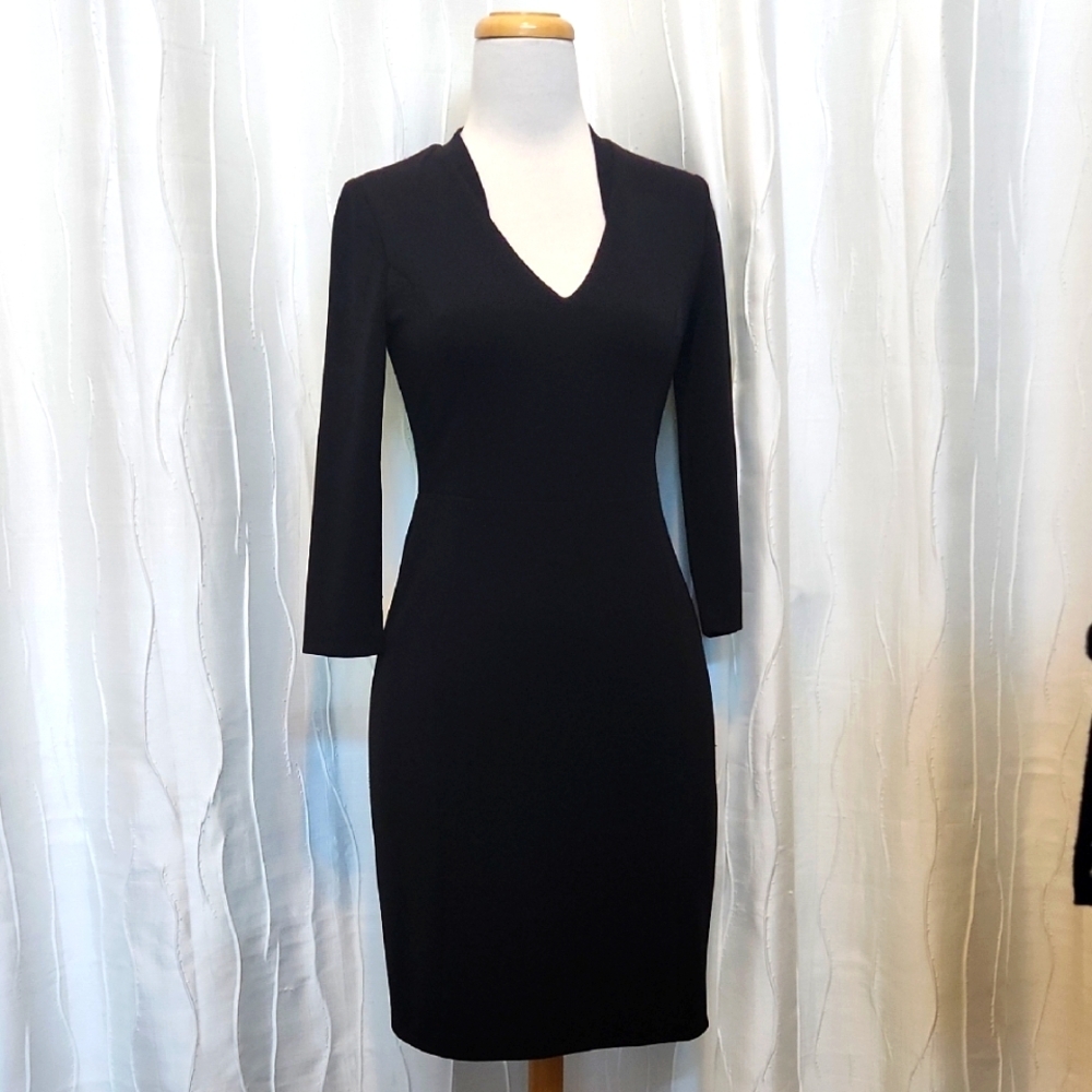 Adrianna Papell Black 3/4 Sleeve Dress